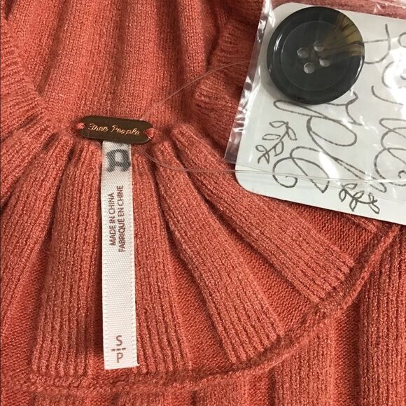 Free People Orange Lottie Rib Mini Dress New Size Small - Picture 10 of 10